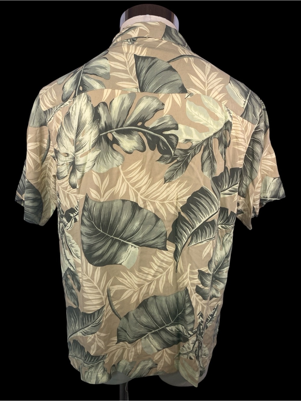 Panama Jack Tropical Leaf Button-Up Shirt in Beige and Olive Men’s XL - Picture 2 of 3